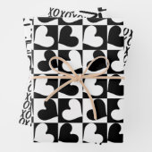 Liebe Herzschwarz und Weiß Geschenkpapier Set (Beispiel)
