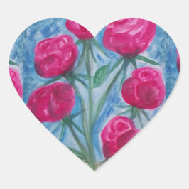 LIEBE HERZSTICKER VON KÜNSTLER PAULA REILLY. Herz-Aufkleber