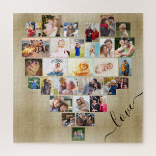 Liebe Herzstück 29 Foto Collage Square Puzzle
