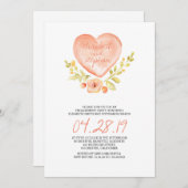 Liebe Herzstück Blume Aquarellfarben-Gruppe Einladung (Vorne/Hinten)