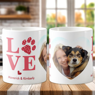 Liebe Herzstück Foto Eigener Hund über Valentine Kaffeetasse