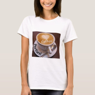 Liebe Herzstück Portland Cappuccino Kaffee Cup T - T-Shirt