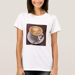 Liebe Herzstück Portland Cappuccino Kaffee Cup T - T-Shirt