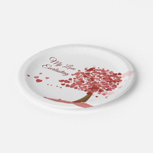 Liebe Herzstück Valentinstag Pappteller (Schrägansicht)