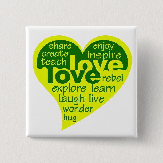 Liebe Herztaste Button (Vorderseite)