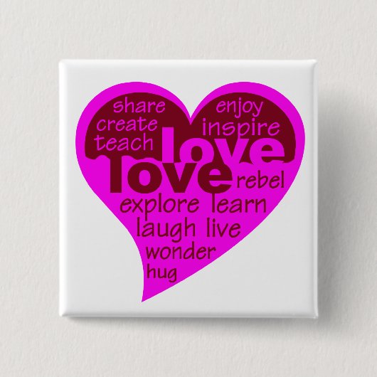 Liebe Herztaste Button (Vorderseite)