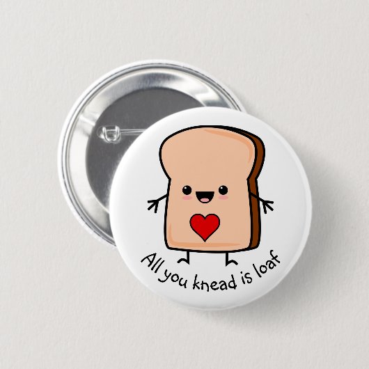 Liebe Herztoastknopf Button (Vorne & Hinten)