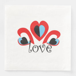 Liebe Herztraditionelle Valentinmaske Serviette