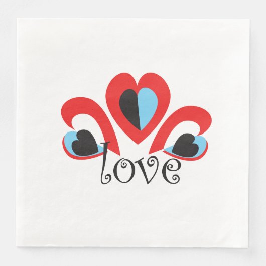 Liebe Herztraditionelle Valentinmaske Serviette (Vorderseite)