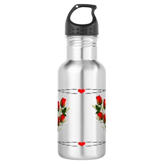 Liebe Herzvalentin Kunst Edelstahlflasche (Vorderseite)