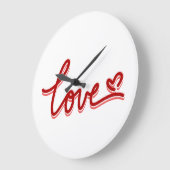 Liebe Herzvalentine Große Wanduhr (Winkel)
