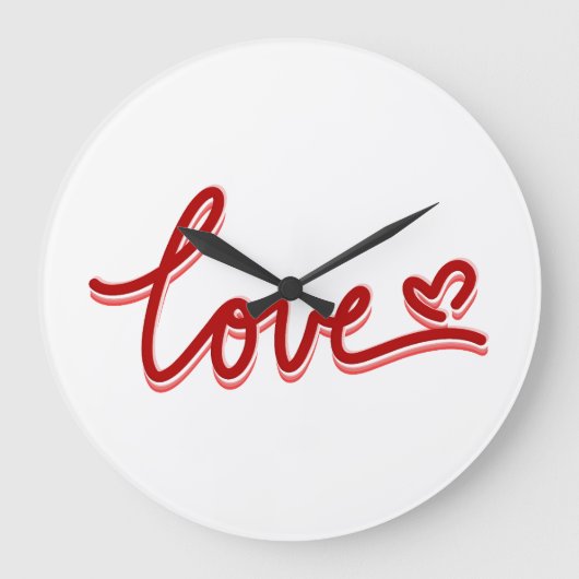 Liebe Herzvalentine Große Wanduhr (Vorderseite)