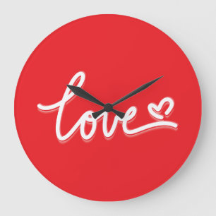 Liebe Herzvalentine Große Wanduhr