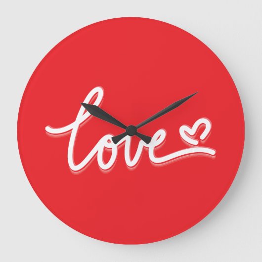Liebe Herzvalentine Große Wanduhr (Vorderseite)