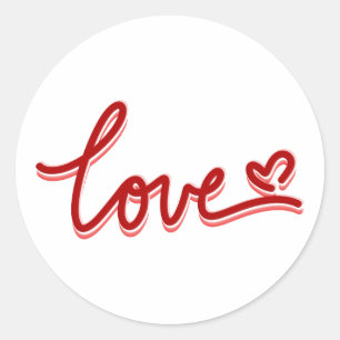 Liebe Herzvalentine Runder Aufkleber