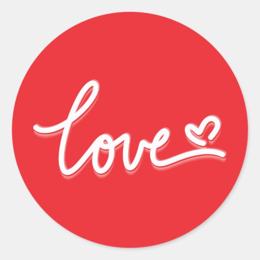Liebe Herzvalentine Runder Aufkleber (Vorderseite)