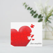 Liebe Herzzwirnpuzzle Postkarte (Stehend Vorderseite)