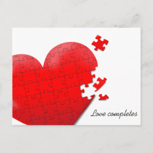 Liebe Herzzwirnpuzzle Postkarte