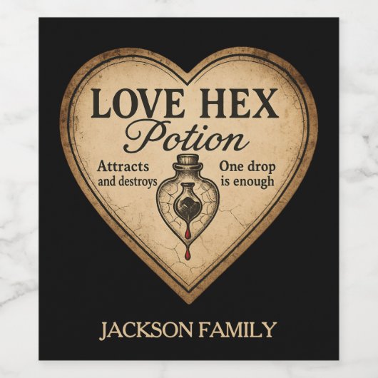 Liebe Hex Potion Ein Dop ist genug Weinetikett (Einzelnes Label)