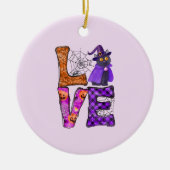 Liebe - Hexenkatze Keramik Ornament (Vorne)