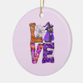 Liebe - Hexenkatze Keramik Ornament (Links)