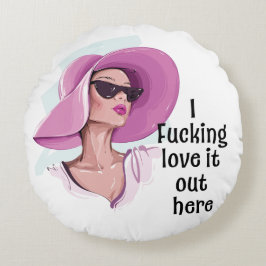 Liebe hier draußen rundes kissen