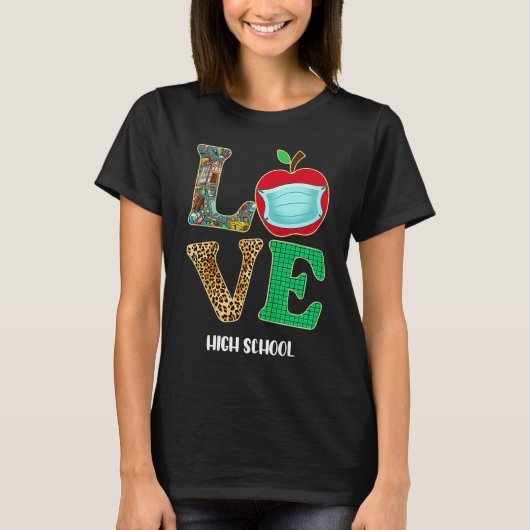 Liebe High School Virtual E Learning Teacher Stude T-Shirt (Vorderseite)
