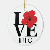 LIEBE Hilo Hawaii Roter Hibiskus Keramik Ornament (Links)