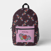 Liebe Hinweis: Doodle Heart Music Lovers Name Pink Bedruckter Rucksack (Vorderseite)