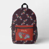 Liebe Hinweis: Doodle Heart Music Lovers Name Red Bedruckter Rucksack (Vorderseite)
