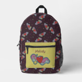 Liebe Hinweis: Doodle Heart Music Lovers Name Yell Bedruckter Rucksack (Vorderseite)