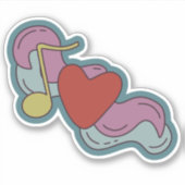 Liebe Hinweis: Doodles für Musikliebhaber Aufkleber (Vorderseite)