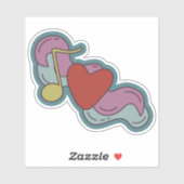 Liebe Hinweis: Doodles für Musikliebhaber Aufkleber (Blatt)