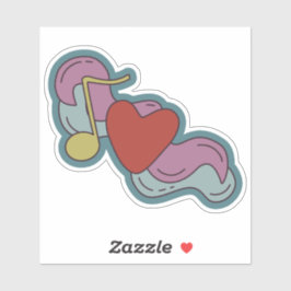 Liebe Hinweis: Doodles für Musikliebhaber Aufkleber