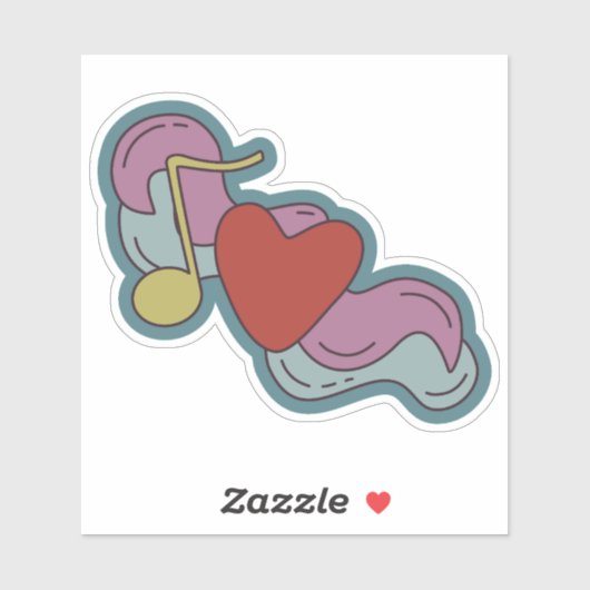 Liebe Hinweis: Doodles für Musikliebhaber Aufkleber (Blatt)