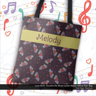 Liebe Hinweis: Doodles für Musikliebhaber Name Gel Tasche