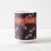 Liebe Hinweis: Doodles für Musikliebhaber Name Rot Kaffeetasse (Mittel)