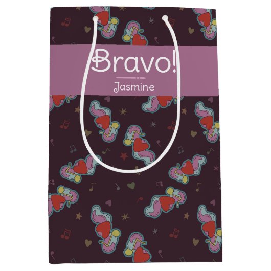 Liebe Hinweis: Doodles für Musikliebhaber Pink Mittlere Geschenktüte (Vorderseite)