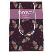 Liebe Hinweis: Doodles für Musikliebhaber Pink Mittlere Geschenktüte (Rückseite)