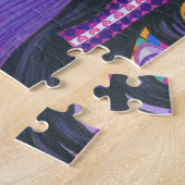 Liebe Hippie Girl Peace Signature Big Eyes Lila Puzzle (Seite)