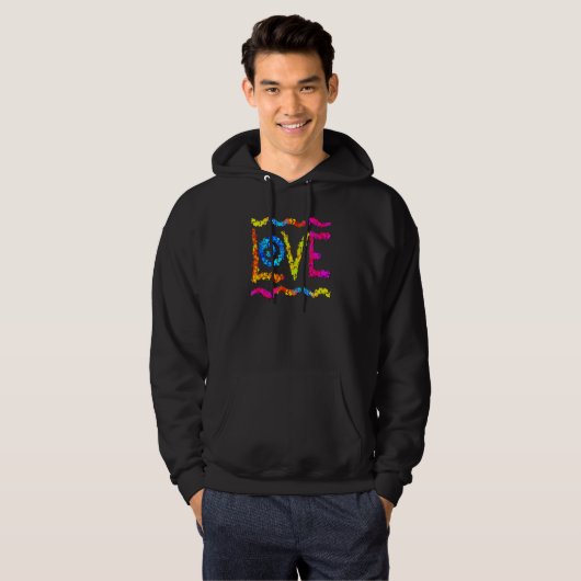 Liebe Hippie Groovy Rainbow Graffiti Spray Paint L Hoodie (Vorne ganz)