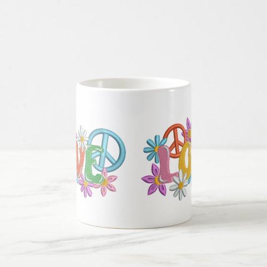 Liebe Hippie Peace Blume Power Kaffeetasse (Mittel)