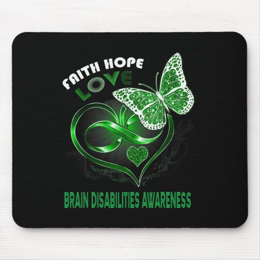 Liebe Hirnbehinderung Bewusstsein Herz Mousepad (Vorne)