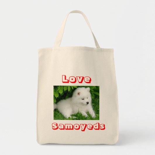 Liebe Hite Samoyed Welpe Tote Tasche (Vorne)