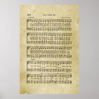 Liebe hob Me Gospel Sheet Music auf Poster