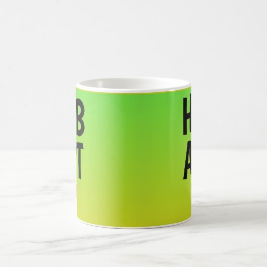 Liebe HOBART (oder Ihr Text) Herz auf Grün Gold Kaffeetasse (Mittel)