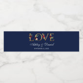 Liebe Hochzeit der Blütenblume Wasserflaschenetikett (Einzelnes Label)