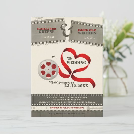 Liebe Hochzeit Einladung (Stehend Vorderseite)