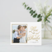 Liebe | Hochzeit Foto Vielen Dank Postcard Postkarte (Stehend Vorderseite)