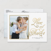 Liebe | Hochzeit Foto Vielen Dank Postcard Postkarte (Vorne/Hinten)